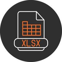 xlsx azul lleno icono vector