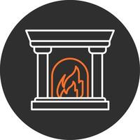 Fireplace Blue Filled Icon vector