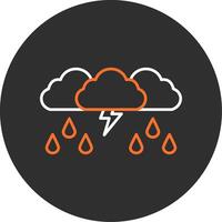 tormenta azul lleno icono vector