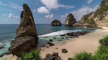 Bali Nusa Penida Island Indonesia Beautiful Nature Diamond Atuh Beach Cliff Time Lapse video