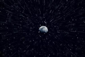 Night sky with abstract snow fall photo