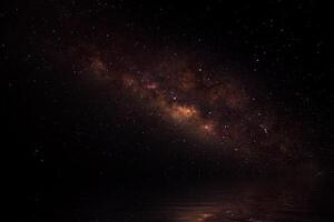 Milky way and stars in dark night photo