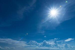 Blue Sky with sun and cloud. photo