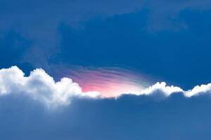 White cloud with blue sky background. photo