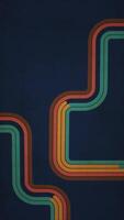 Vertical video - trendy retro 1970s curved stripes grunge background with gently flowing colorful lines in warm color tones with copy space. This vintage style motion animation is HD and looping.