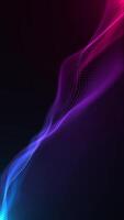 Vertical video - abstract technology concept motion background animation with a gently undulating neon colored blue and pink digital fractal light wave.
