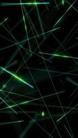 Vertical video - glowing green and blue laser beams motion background with flashing fast moving lasers. This science and technology background is full HD and a seamless loop.