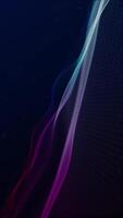 Vertical video - abstract motion background with an elegant flowing neon colored blue and pink digital fractal wave and particles. This abstract technology concept background is full HD and looping.