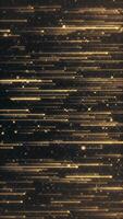 Vertical video - abstract background animation with glittering gold particles and shooting golden stars. This luxury shiny awards ceremony motion background animation is full HD and a seamless loop.