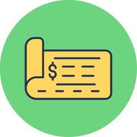 Bank Check Vector Icon