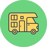 icono de vector de autocaravana