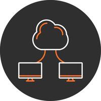 Cloud Computing Blue Filled Icon vector