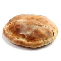 AI generated Isolated Pita Bread on White Background - Negative Space, Centered, Front View photo