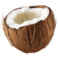 AI generated Fresh Coconut - Exotic Tropical Delight Isolated on White Background photo