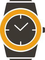 Stylish Watch Glyph Two Colour Icon vector
