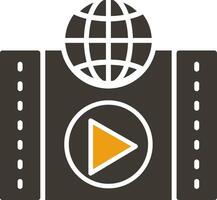 Video Ad Glyph Two Colour Icon vector