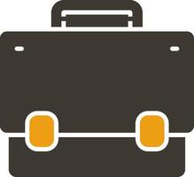 Briefcase Glyph Two Colour Icon vector