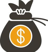 Money Bag Glyph Two Colour Icon vector