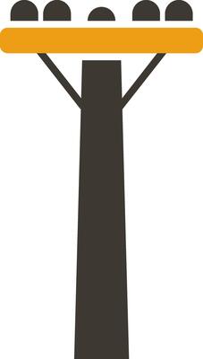 Pole Glyph Two Colour Icon