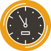 Wall Clock Glyph Two Colour Icon vector