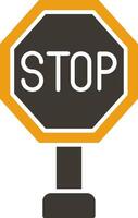 Stop Glyph Two Colour Icon vector