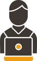 Working Glyph Two Colour Icon vector