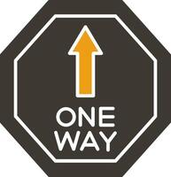 One Way Glyph Two Colour Icon vector