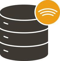 Wireless Database Glyph Two Colour Icon vector