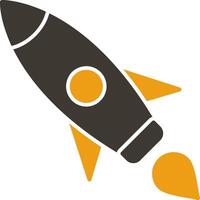 Rocket Glyph Two Colour Icon vector