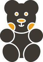 Bear Glyph Two Colour Icon vector