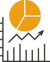 Pie Chart Glyph Two Colour Icon vector