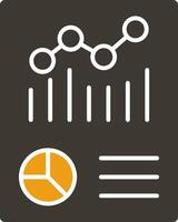 Graphical Report Glyph Two Colour Icon vector