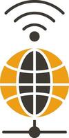 Global Glyph Two Colour Icon vector