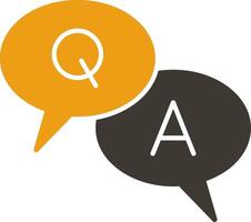 Question And Answer Glyph Two Colour Icon vector