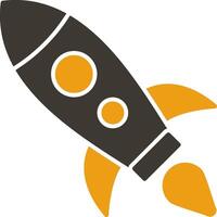 Rocket Glyph Two Colour Icon vector