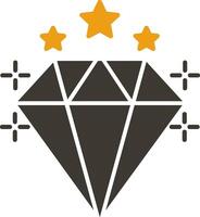 diamante glifo dos color icono vector
