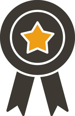 Medal Glyph Two Colour Icon