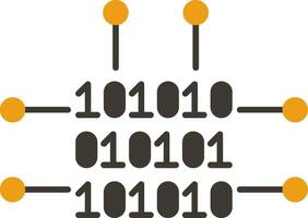 Binary Code Glyph Two Colour Icon vector