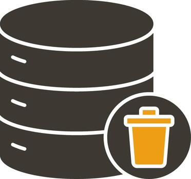 Eliminar datos glifo dos color icono vector