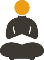 Yoga Glyph Two Colour Icon vector