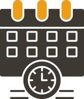 Schedule Glyph Two Colour Icon vector