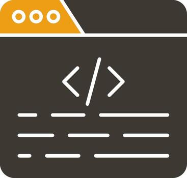Coding Glyph Two Colour Icon vector