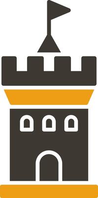 Castle Glyph Two Colour Icon