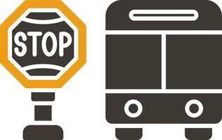 Bus Stop Glyph Two Colour Icon vector