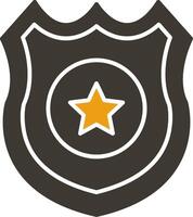 Police Badge Glyph Two Colour Icon vector