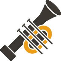 Trumpet Glyph Two Colour Icon vector