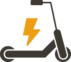 Electric Scooter Glyph Two Colour Icon vector