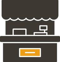 Food Stall Glyph Two Colour Icon vector