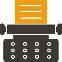 Typewriter Glyph Two Colour Icon vector