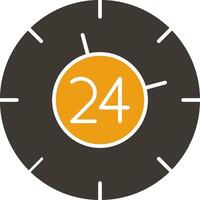 24 Hours Glyph Two Colour Icon vector